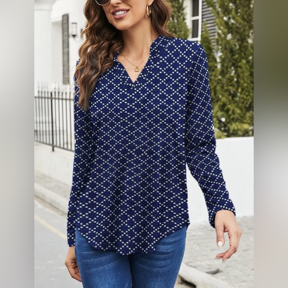 Women’s Blue Print Blouse